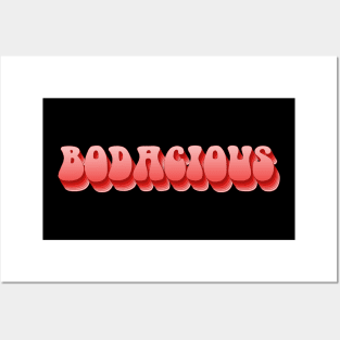 Retro Slang: bodacious (reds and pinks; repeated letters) Posters and Art
